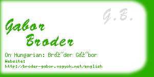 gabor broder business card